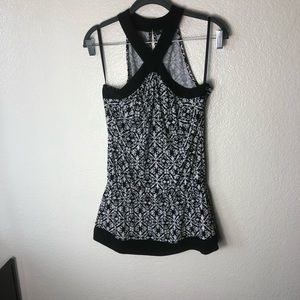 WHBM Floral Print Peplum Sleeveless Tank